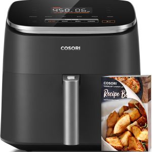 COSORI Air Fryer 9-in-1, Compact & Large 6-Qt, Fast Turbo Modes,90-450°F Evenly Results with Precise Temperature Control,Less Oil, Roast, Bake, Dry, Reheat, Frozen, Broil, Proof, Grey