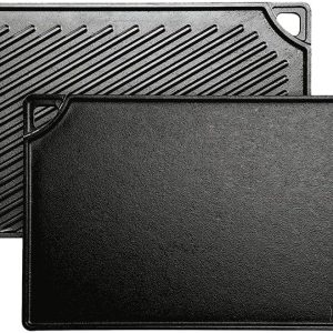 Lodge LDP3 Cast Iron Rectangular Reversible Grill/Griddle, 9.5-inch x 16.75-inch, Black